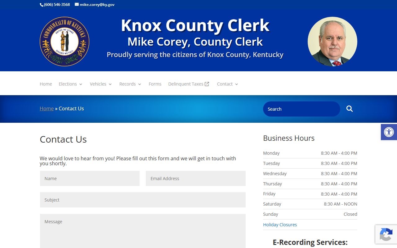 Knox County clerk records county clerk contact page