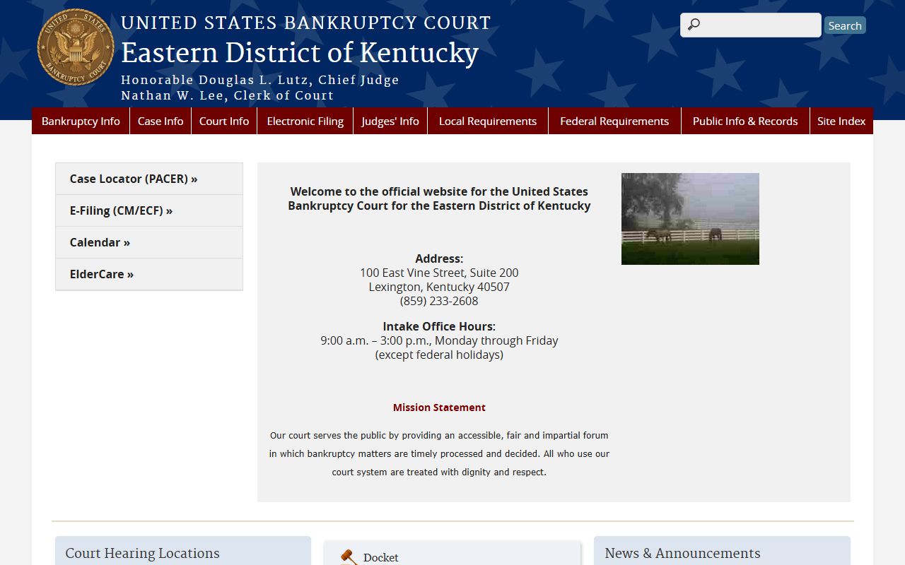 Knox County arrest records U.S. Bankruptcy Court for the Eastern District of Kentucky website