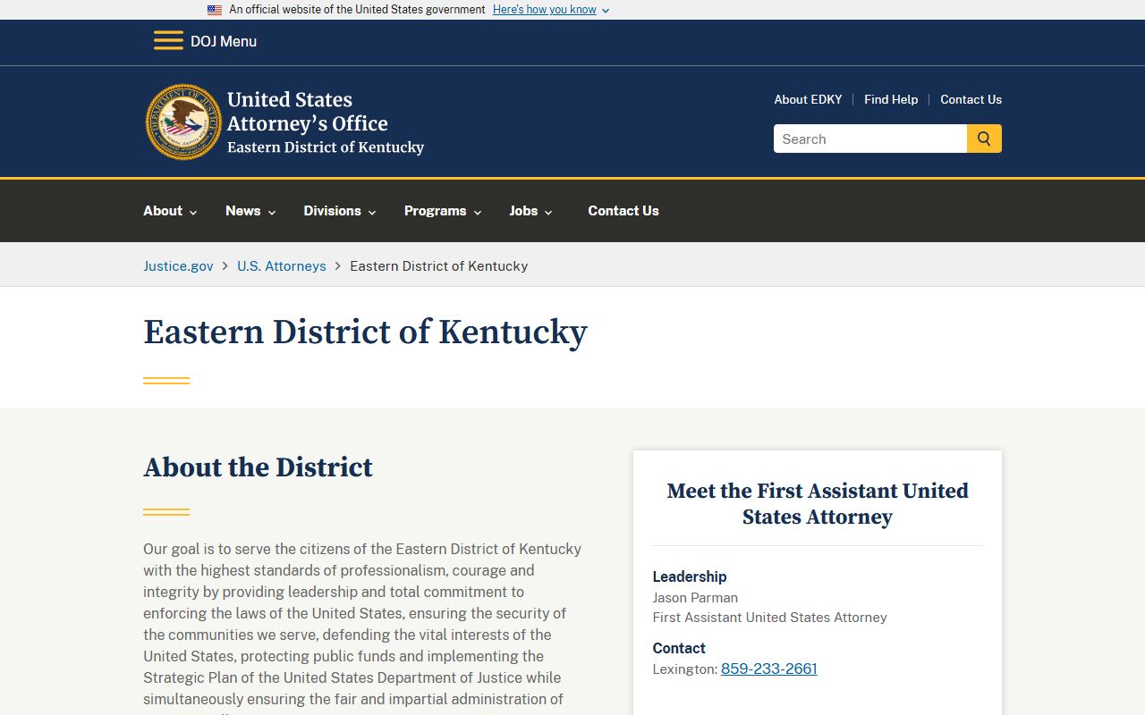 Knox County arrest records U.S. Attorney Office for the Eastern District of Kentucky website