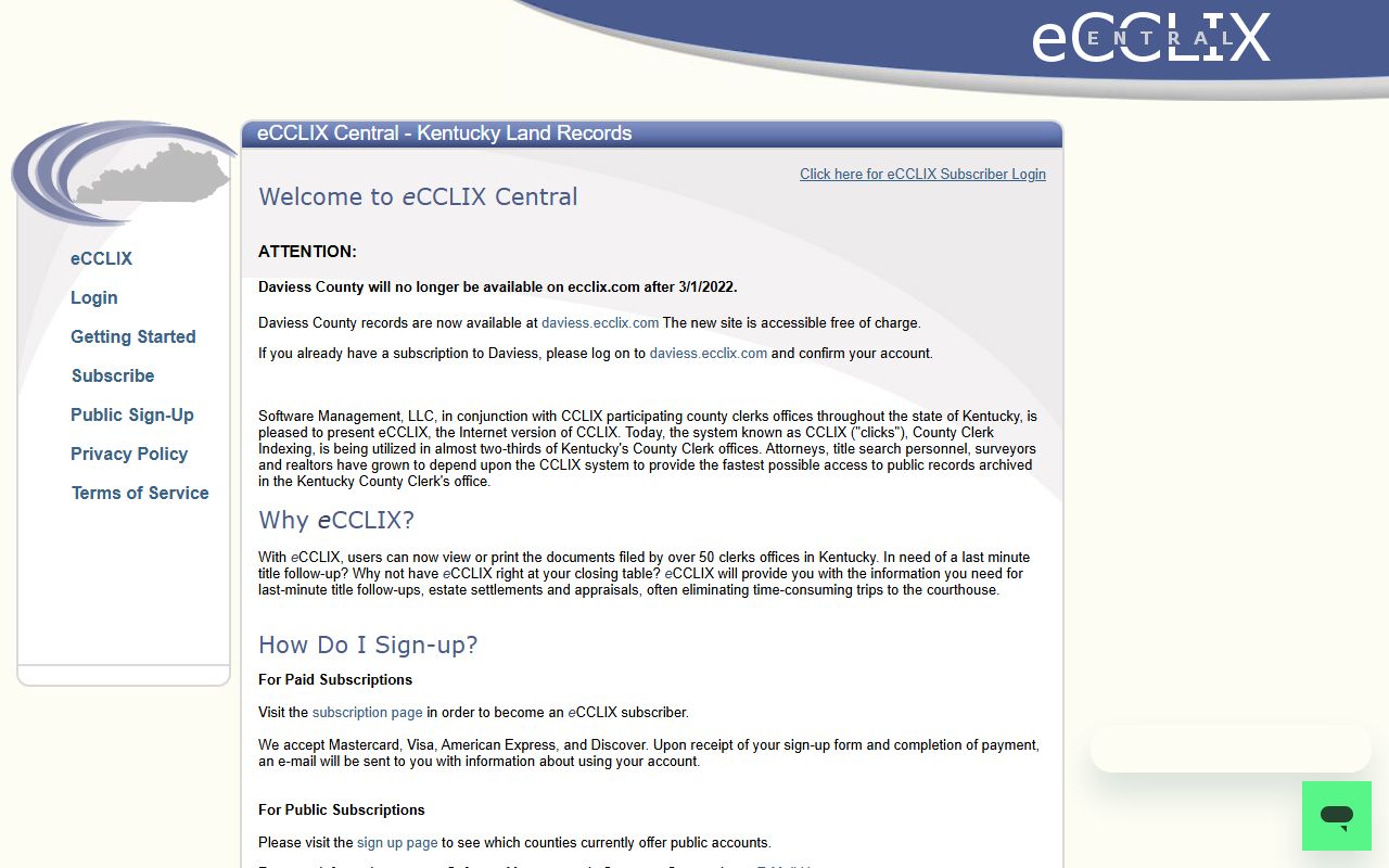 Knox County court records eCCLIX county clerk land records portal