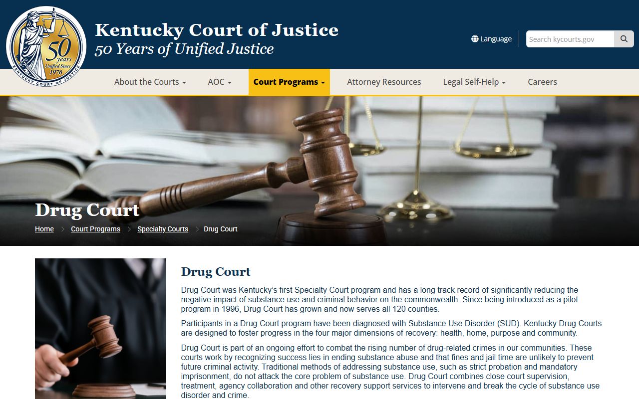 Knox County Circuit Court records Kentucky Drug Court program