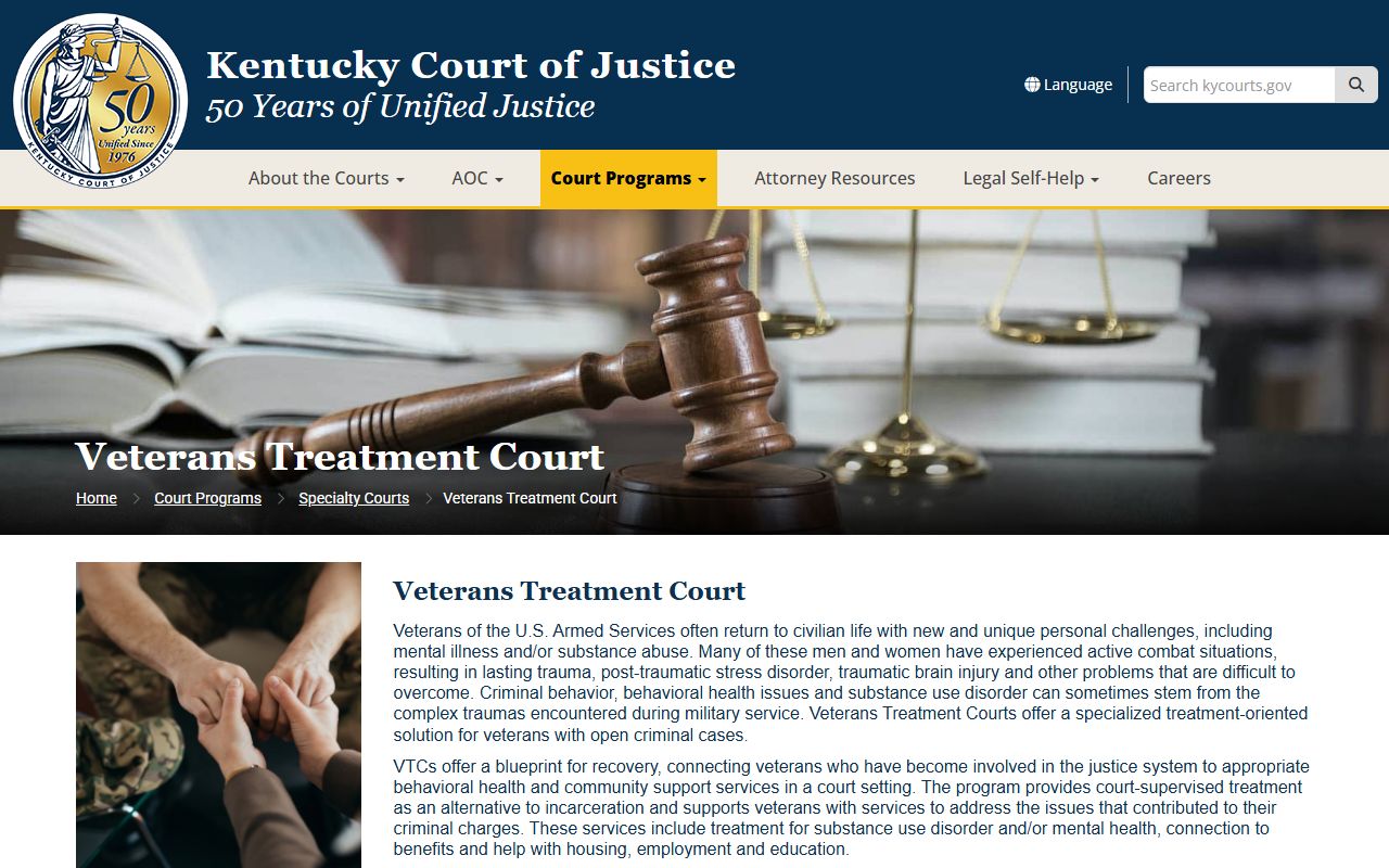 Knox County Circuit Court records Kentucky Veterans Treatment Court program
