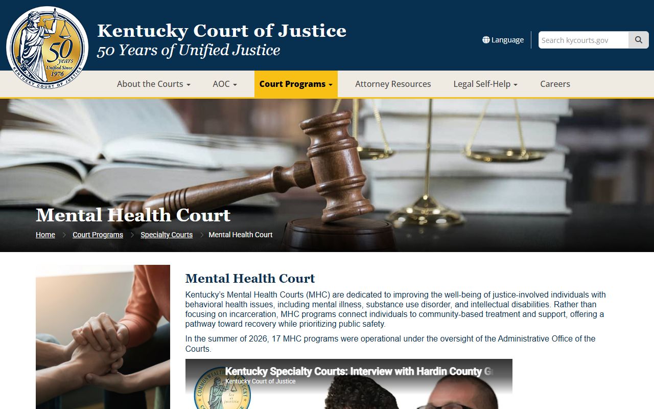 Knox County Circuit Court records Kentucky Mental Health Court program