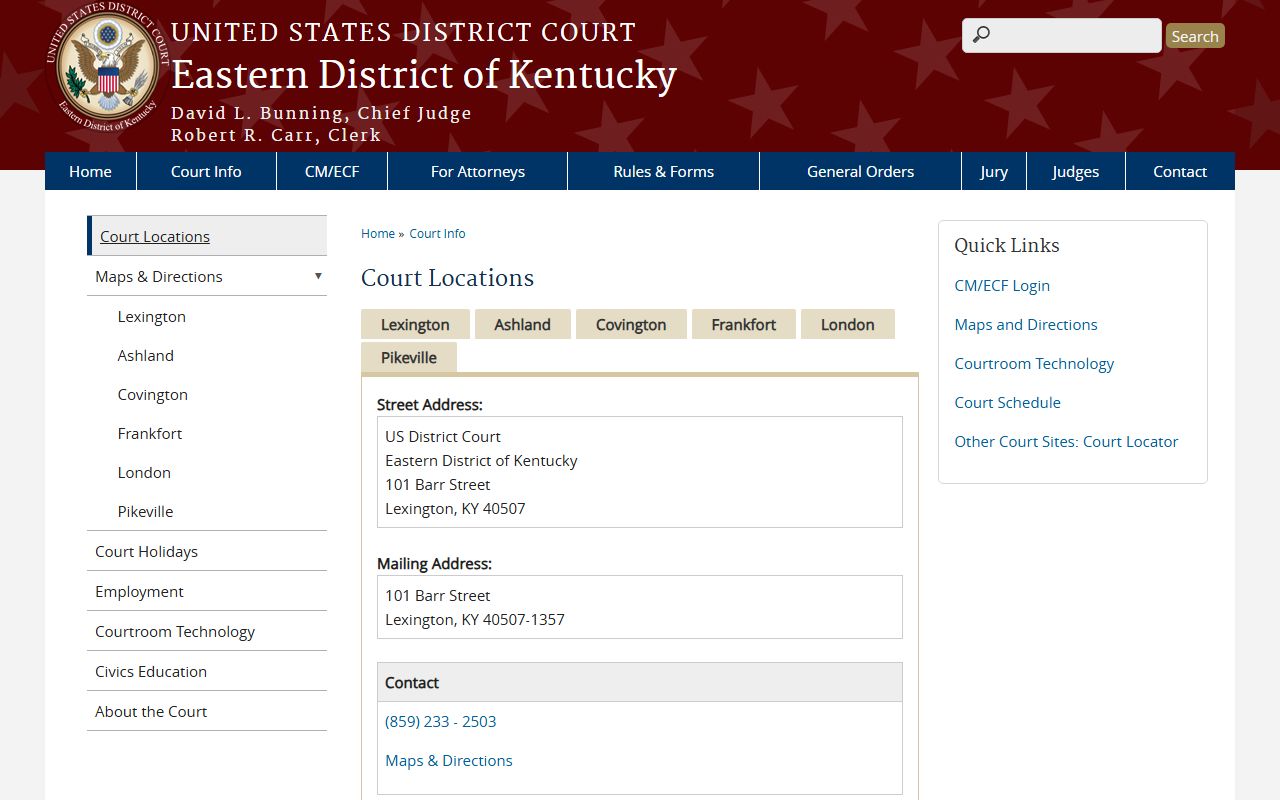 Knox County Circuit Court records Eastern District of Kentucky London courthouse