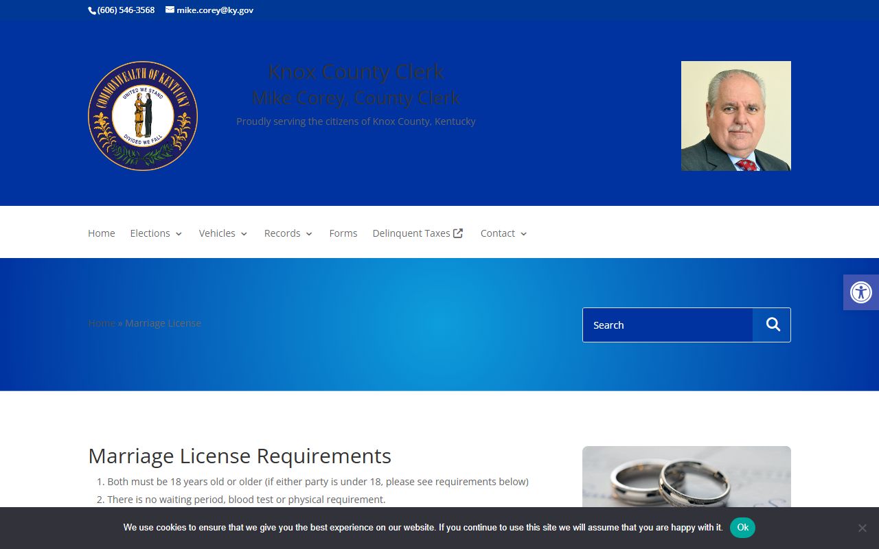 Knox County marriage records county clerk marriage license page